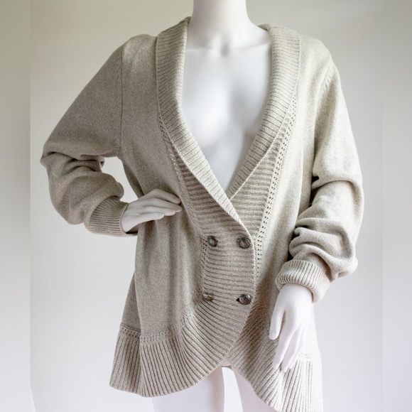 Lauren Ralph Lauren Sweaters - Lauren Ralph Lauren Double Breasted Shawl Collar Women’s Gray Cardigan Size L